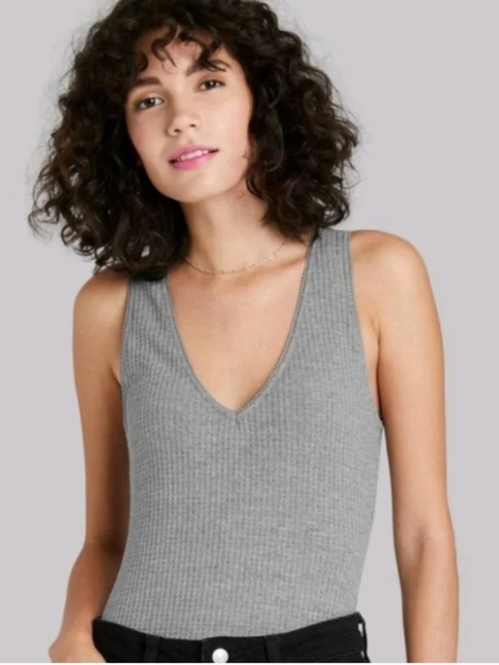 Gray waffle wild fable body suit